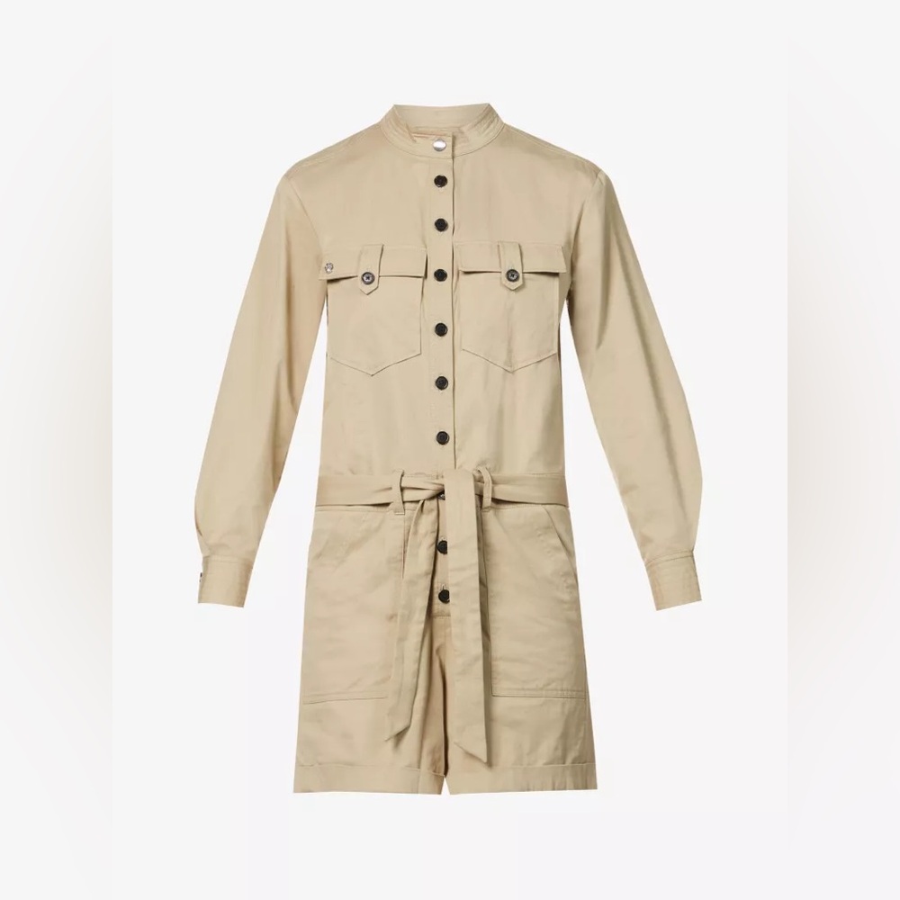 NWT Zadig & Voltaire Cooki Twill Cotton Mackintosh Utility Romper Size M - Picture 3 of 8
